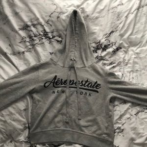 Grey Aeropostale Cropped Hoodie